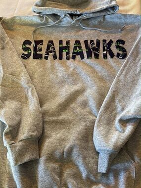 Seattle Seahawks Gray Pullover Hoodie - Grey Seahawks Logo Sweatshirt